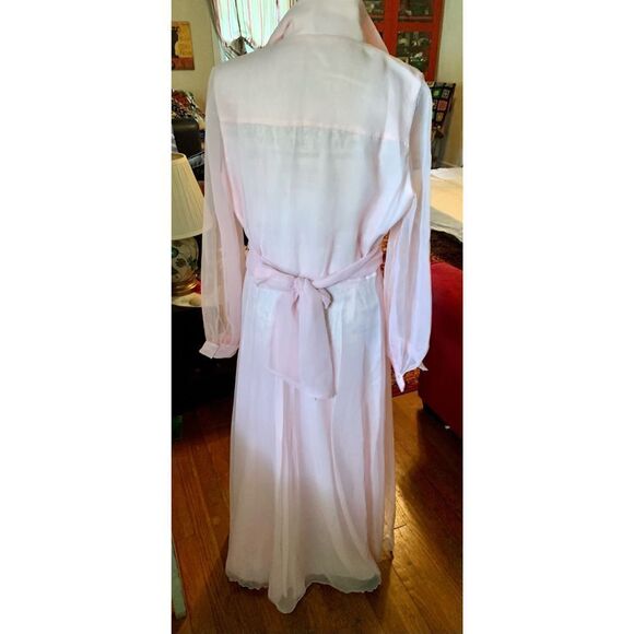 Vintage Pink Homemade Chiffon Maxi Dress - Picture 13 of 15